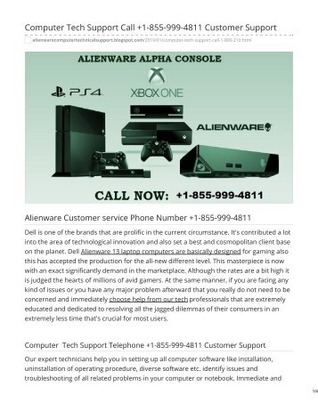 Alienware Computer Support +1-855-999-4811 Phone Number Always Available For Customer