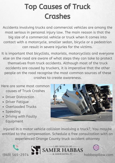 Top Causes of Truck Crashes