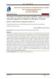 Assessment of inorganic and organic fertilizers regimes on yield and yield components of sunflower in Morogoro, Tanzania