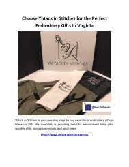 Choose Yhtack in Stitches for the Perfect Embroidery Gifts in Virginia