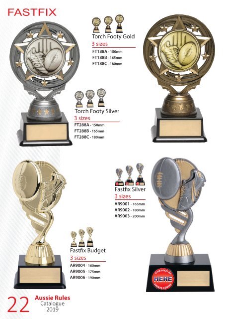 2019 Aussie Rules Trophies for Distinction