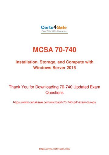 70-740 Exam Dumps - Microsoft Windows Server Exam Questions PDF