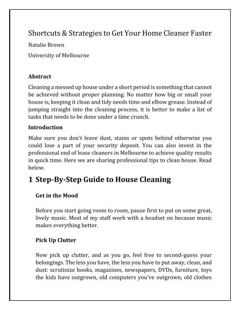 Shortcuts Amp Strategies To Get Your Home Cleaner Faster