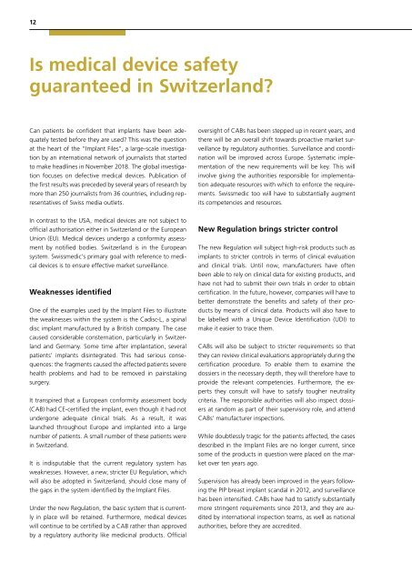 Swissmedic Annual Report 2018