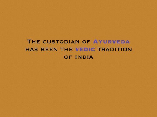 INTRODUCTION to AYURVEDA 12/17/19 DA