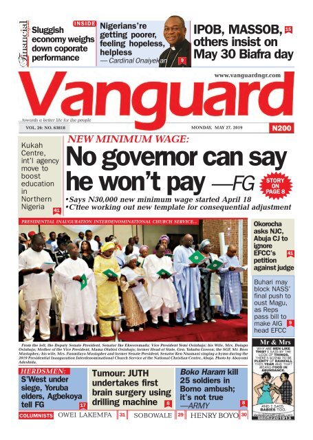 27052019New Minimum Wage, No Governor can say he won't pay - FG