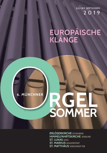 Programmheft Münchner Orgelsommer 2019