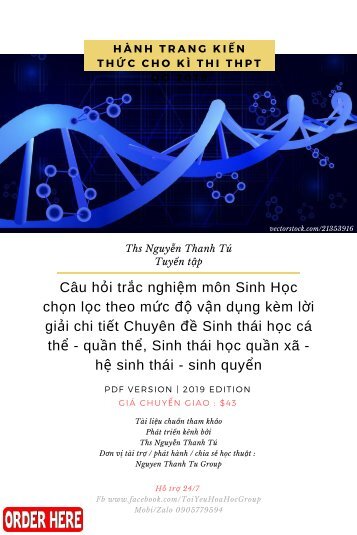 Câu hỏi trắc nghiệm môn Sinh Học chọn lọc theo mức độ vận dụng kèm lời giải chi tiết Chuyên đề Sinh thái học cá thể - quần thể, Sinh thái học quần xã - hệ sinh thái - sinh quyển