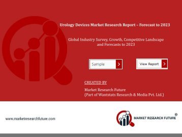 Global Urology Devices Market by Application, By Type, by End User and Region