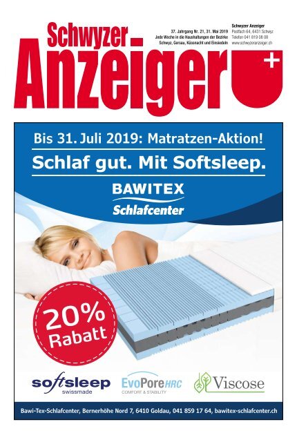 Schwyzer Anzeiger – Woche 22 – 31. Mai 2019