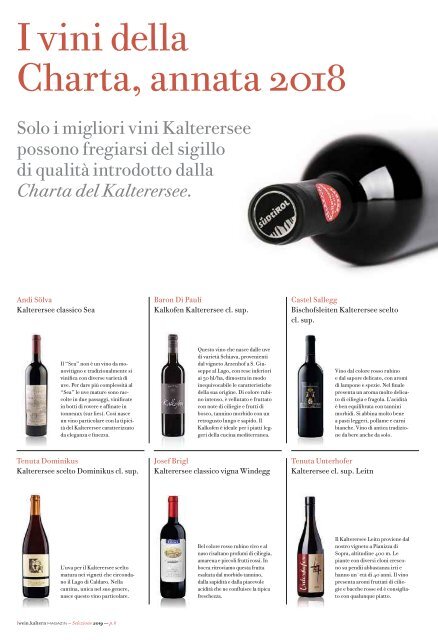 wein.kaltern Selezione Vini 2019