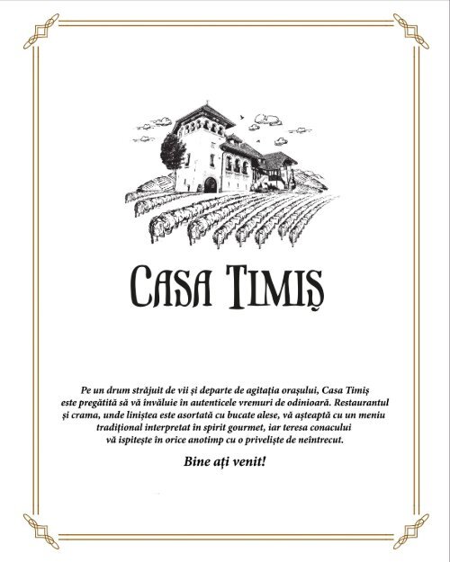 Conacul Casa Timis Meniu Restaurant