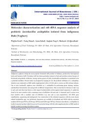 Molecular characterization and 16S rRNA sequence analysis of probiotic lactobacillus acidophilus isolated from indigenous Dahi (Yoghurt)