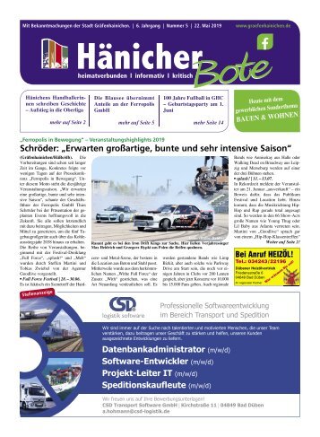Hänicher Bote | Mai-Ausgabe 2019