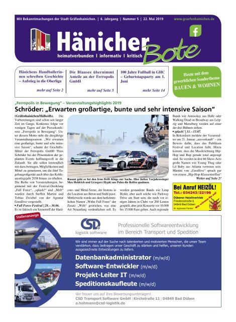 Hänicher Bote | Mai-Ausgabe 2019