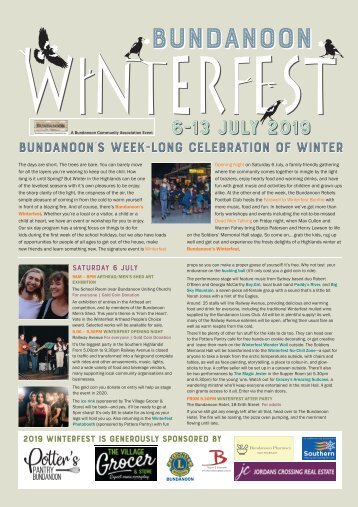 2019 Bundanoon Winterfest Program