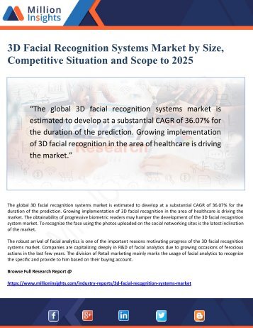 3D Facial Recognition Systems Market Scope and Competitive Situation by 2025