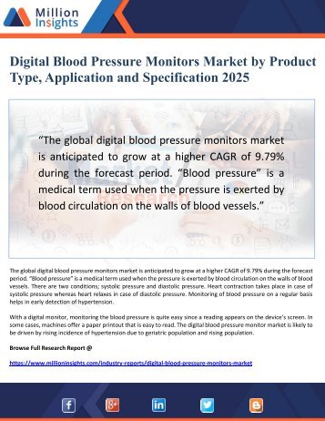Digital Blood Pressure Monitors Market Application and Specification 2025