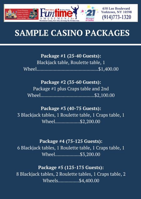 Casino Rental Party Packages - Fun Time Amusements