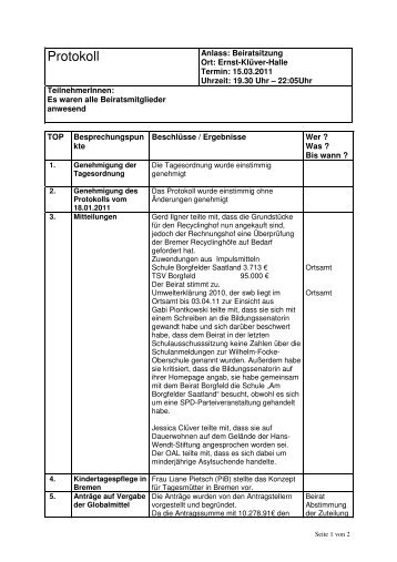 Beiratssitzung vom 15.03.2011 (pdf, 45.5 KB) - Ortsamt Borgfeld