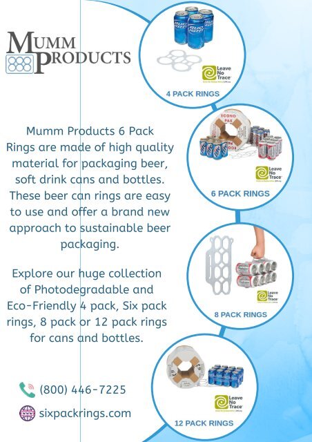 Eco-Friendly 6 Pack Rings - Mumm Products