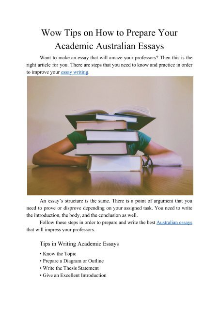 Wow Tips on How to Prepare Your Academic Australian Essays