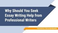 Why Should You Seek Essay Writing Help from Professional Writers