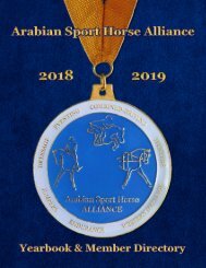 Arabian Sport Horse Alliance 2018-2019 Directory & Yearbook