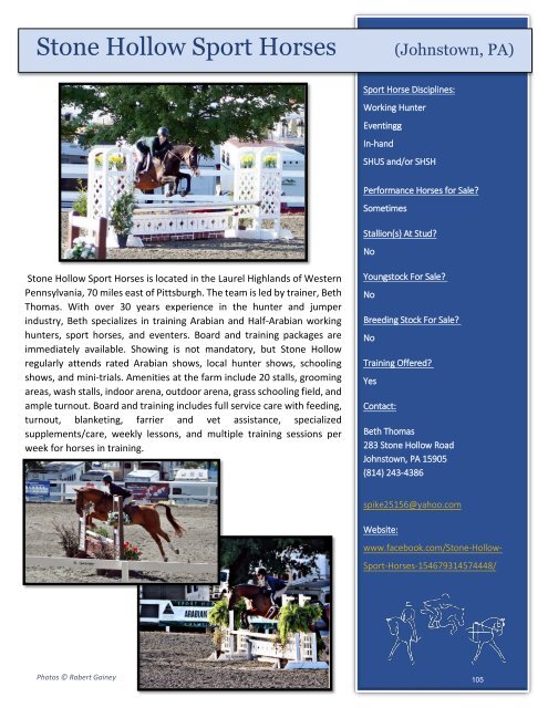 Arabian Sport Horse Alliance 2018-2019 Directory & Yearbook