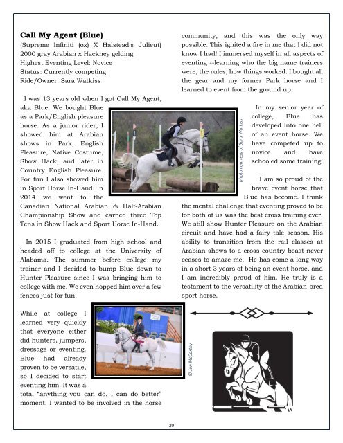 Arabian Sport Horse Alliance 2018-2019 Directory & Yearbook