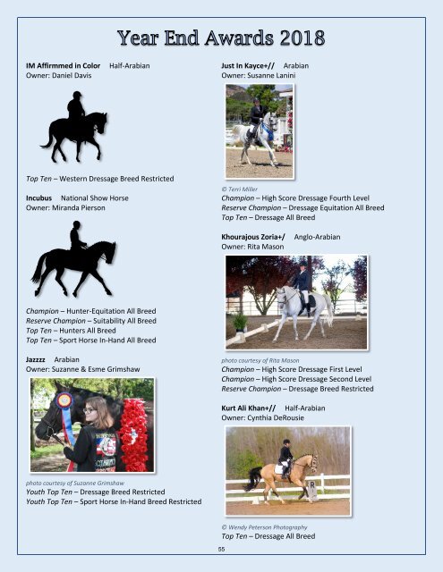 Arabian Sport Horse Alliance 2018-2019 Directory & Yearbook