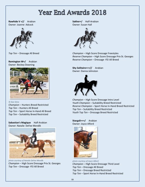 Arabian Sport Horse Alliance 2018-2019 Directory & Yearbook