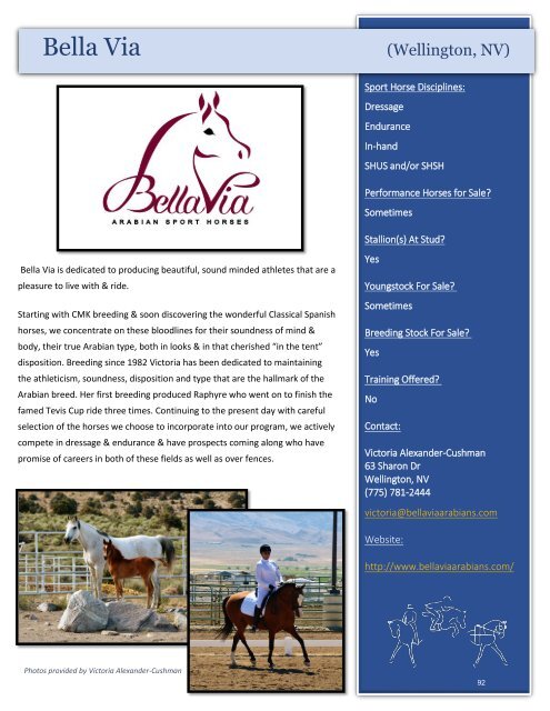 Arabian Sport Horse Alliance 2018-2019 Directory & Yearbook