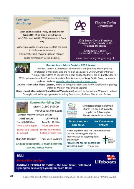 Lymington Directory  June july 19 