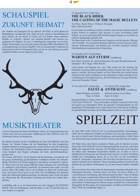 Theaterzeitung Lampenfieber Ausgabe 67