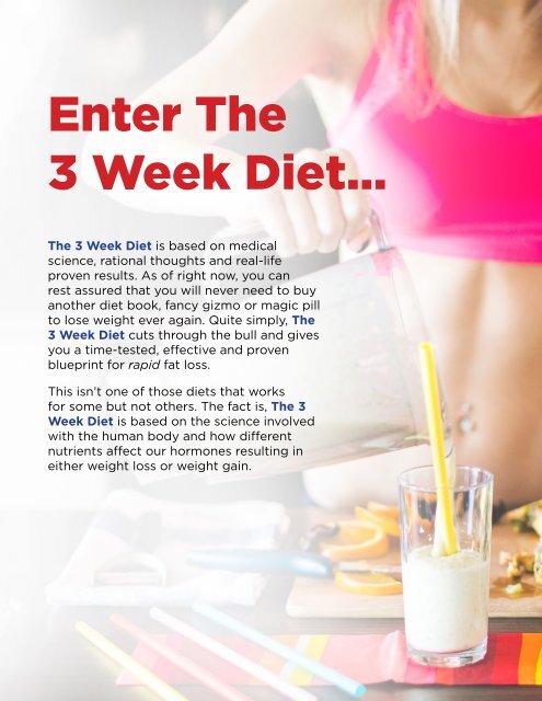 Lose The Fat With 3 Week Diet