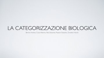 La categorizzazione biologica