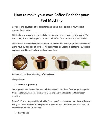 How to make your own Coffee Pods for your Pod Machine