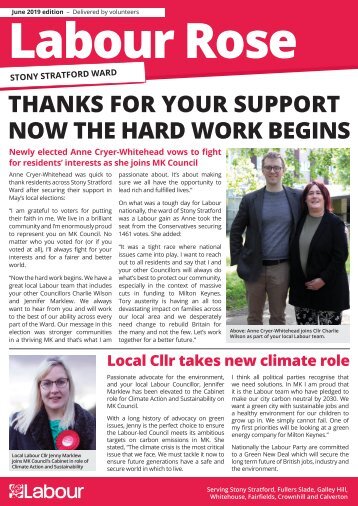 Stony Stratford Labour Leaflet June 2019