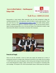 Hotel Management College in Delhi