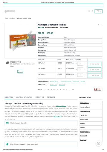 Kamagra Soft Tabs (Kamagra 100 Chewable Tablet)