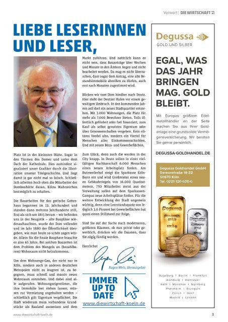 Die Wirtschaft Köln - Ausgabe 03 / 2019