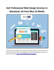 Get Professional Web Design Services in Maryland, VA from Blue 16 Media