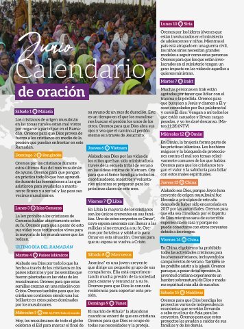 Calendario de Junio