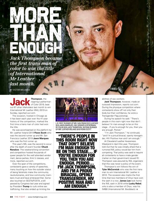 THE FIGHT SOCAL'S LGBTQ MONTHLY MAGAZINE JUNE 2019