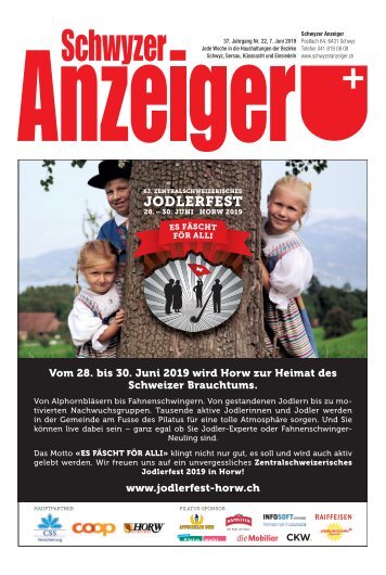 Schwyzer Anzeiger – Woche 23 – 7. Juni 2019