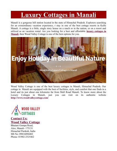 Luxury Cottages In Manali