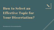 How to Select an Effective Topic for Your Dissertation