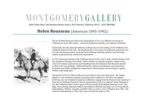 Helene Rousseau Helen Rousseau e-catalogue