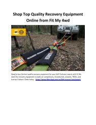 Shop Top Quality Recovery Equipment Online from Fit My 4wd